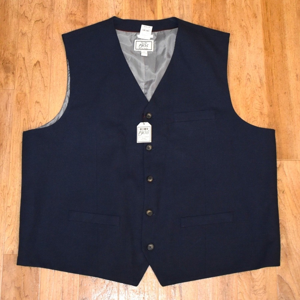 Jos. A. Bank 1905 Vest Mens 2X Navy Blue NEW Waistcoat 62U1 2XB75